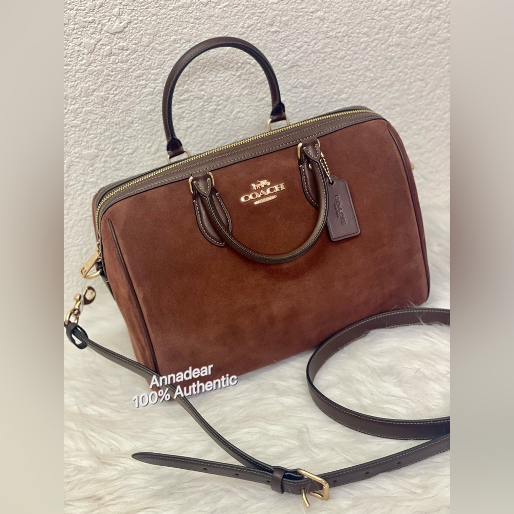 Coach Suede Rowan Large Satchel Bag CCC79 NWT - Picture 3 of 9